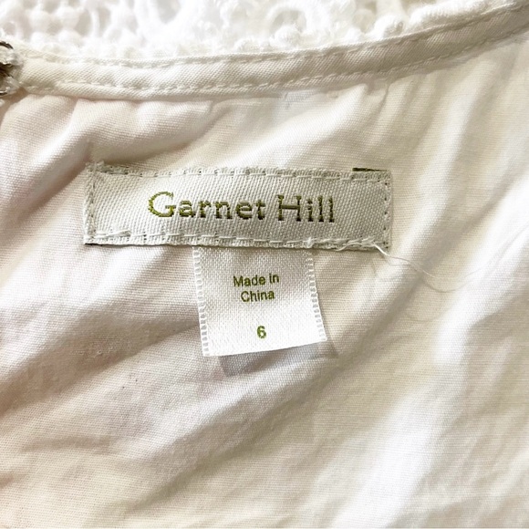 Garnet Hill Dress Size 6 White Eyelet Sheath Sleeveless Preppy Knee Length - Picture 5 of 7